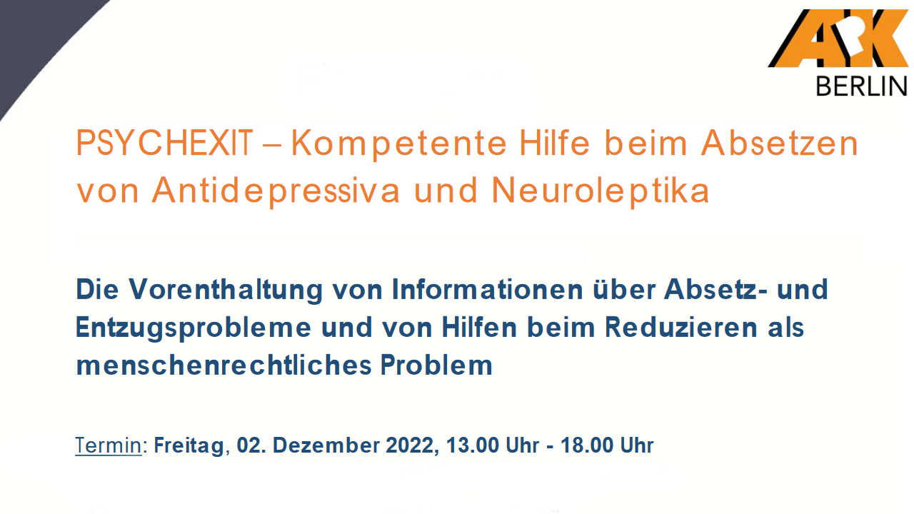 PsychExit – Kompetente Hilfe beim Absetzen von Antidepressiva und